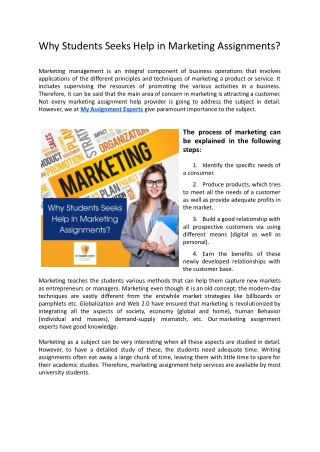 Why Students Seeks Help in Marketing Assignments?