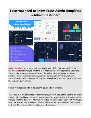 Facts you need to know about Admin Templates & Admin Dashboard