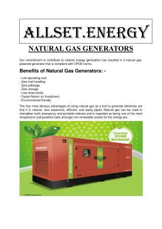 Natural Gas Gensets