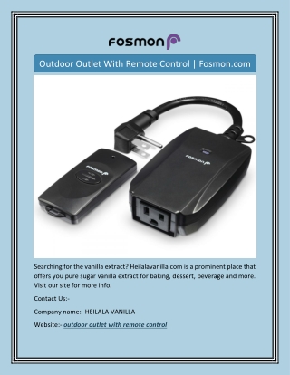 Outdoor Outlet With Remote Control | Fosmon.com