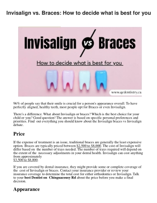 Invisalign vs. Braces: How to decide what is best for you