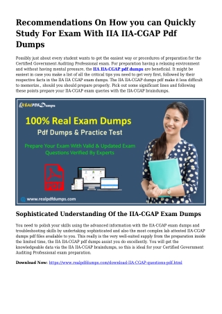 IIA-CGAP PDF Dumps To Solve Preparation Troubles