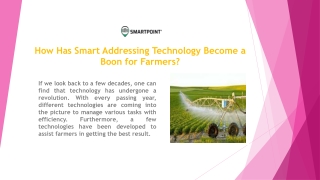Best Smart Address Technology For Farms In USA
