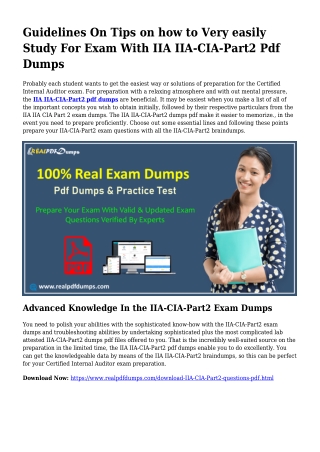 IIA-CIA-Part2 PDF Dumps To Resolve Preparing Challenges