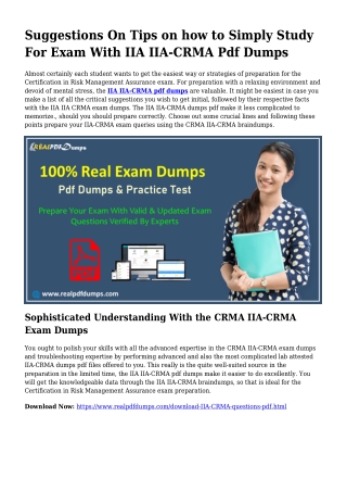Sustainable IIA-CRMA Dumps Pdf For Remarkable Outcome