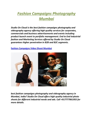 Fashion Campaigns Photography Mumbai