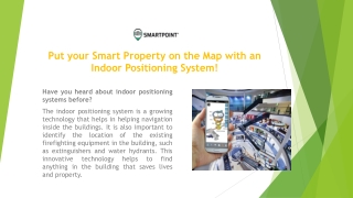 Put your Smart Property on the Map with an Indoor Positioning System