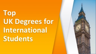 Top UK Degrees for International Students