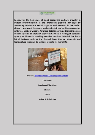 Bio-metric Access Control Systems Sharjah   Everfocusit.com