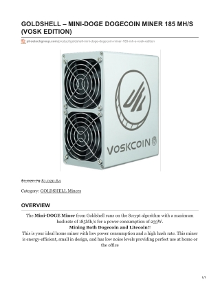 GOLDSHELL – MINI-DOGE DOGECOIN MINER