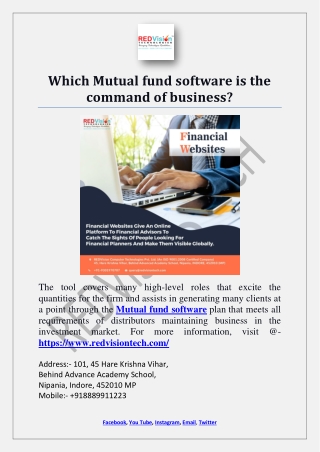 Which Mutual fund software is the command of business