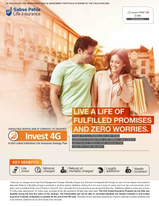 Invest 4G Plan : Buy Best ULIP Plan Online in India | Canara HSBC OBC