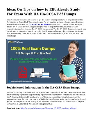 Important Preparation With the Assist Of IIA-CCSA Dumps Pdf
