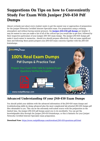 JN0-450 Pdf Dumps The Sensible Planning Supply