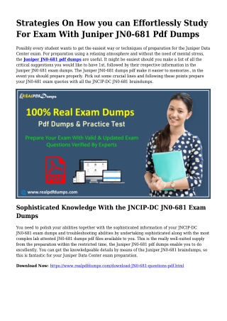 Sustainable JN0-681 Dumps Pdf For Amazing Final result