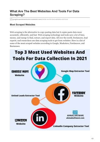 1What Are The Best Websites And Tools For Data Scraping
