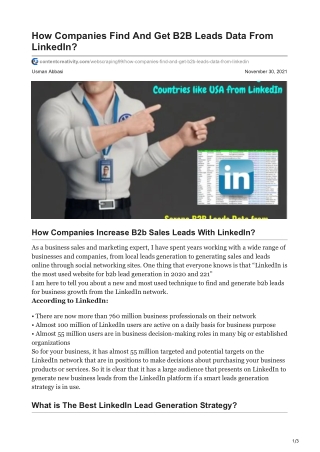 How Companies Find And Get B2B Leads Data From LinkedIn