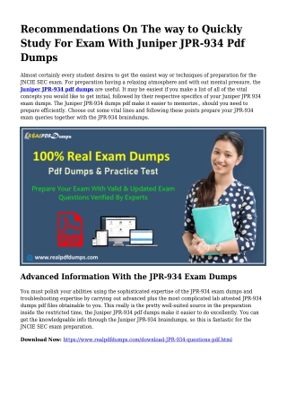 Polish Your Competencies Together with the Support Of JPR-934 Pdf Dumps