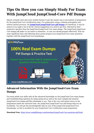 JumpCloud-Core PDF Dumps To Take care of Preparing Problems