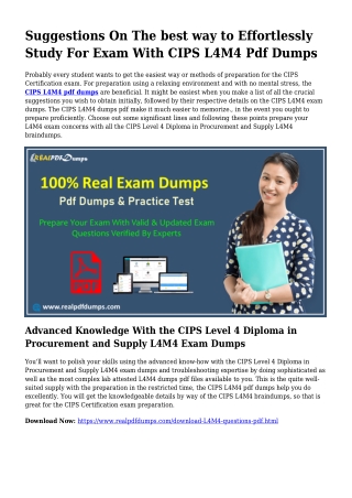 Polish Your Abilities Together with the Help Of L4M4 Pdf Dumps