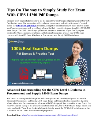 Sustainable L4M6 Dumps Pdf For Wonderful Consequence