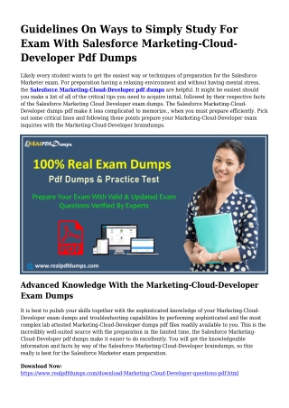 Practical Your Preparing Via Marketing-Cloud-Developer Pdf Dumps