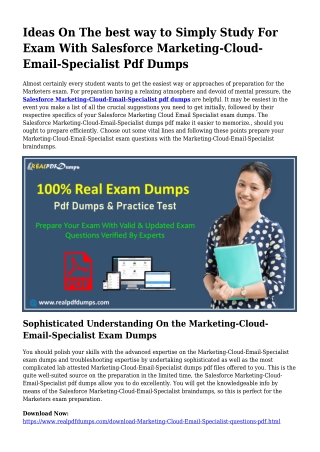 Marketing-Cloud-Email-Specialist PDF Dumps To Solve Planning Difficulties