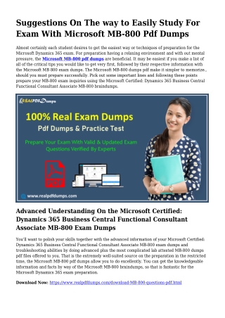 Sustainable MB-800 Dumps Pdf For Remarkable Final result