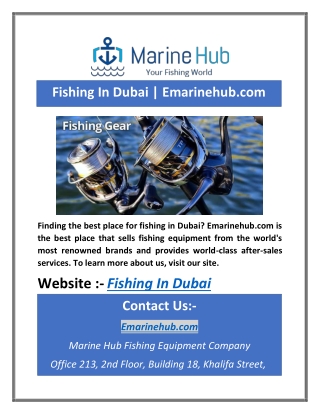 Fishing In Dubai | Emarinehub.com