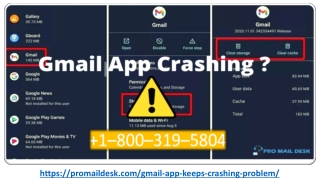 Gmail App Crashing  1–800–319–5804, Gmail App Keeps Crashing Problem