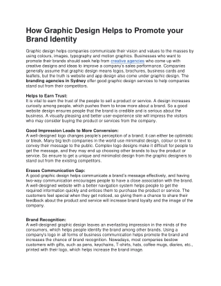 How Graphic Design Helps to Promote your Brand Identity