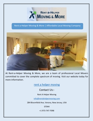 Rent-a-Helper Moving & More | Affordable Local Moving Company