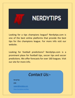 Tips Champions League | Nerdytips.com