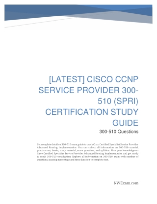 [LATEST] Cisco CCNP Service Provider 300-510 (SPRI) Certification Study Guide