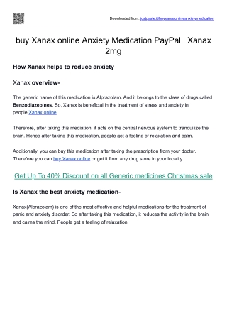 buy Xanax online Anxiety Medication - Xanax 2mg  PayPal