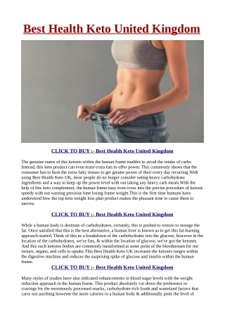 Best Health Keto United Kingdom