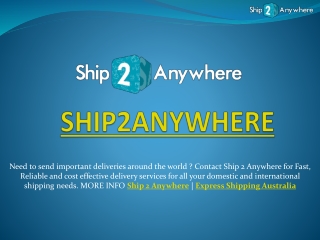 Delivery Companies In Australia - Ship 2 Anywhere