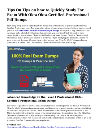 Valuable Preparing By the Enable Of Okta-Certified-Professional Dumps Pdf
