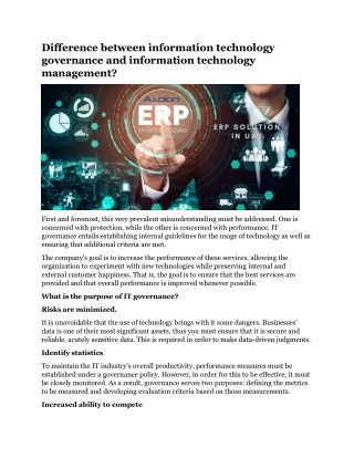 Difference between information technology governance and information technology management