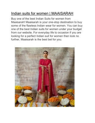Indian suits for women | MAAISARAH