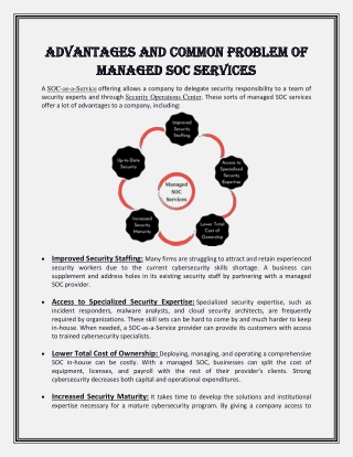 Advantages and Common Problem of managed SOC Services