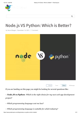 Node.js VS Python_ Which is Better | PixelCrayons