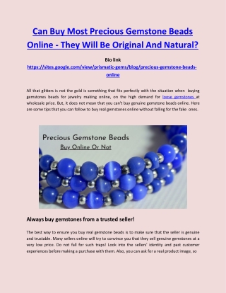 Can we buy most precious gemstone Beads online