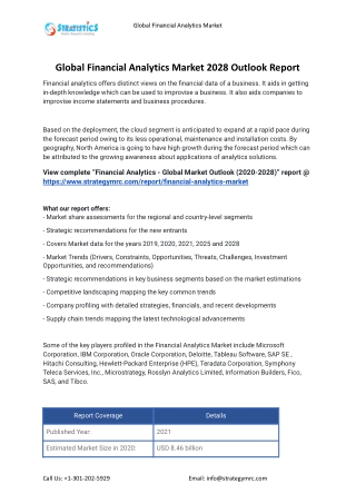 2021 Financial Analytics Market Global Analysis Report