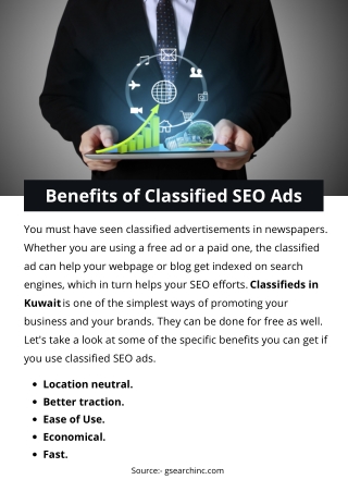 Benefits of Classified SEO Ads