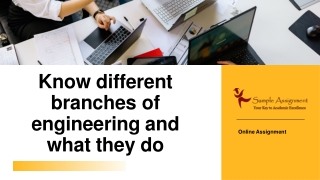 A Glimpse into the Different Branches of Engineering - Sample Assignment
