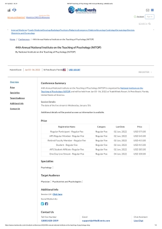 NITOP Teaching of Psychology 44th Annual Meeting _ eMedEvents