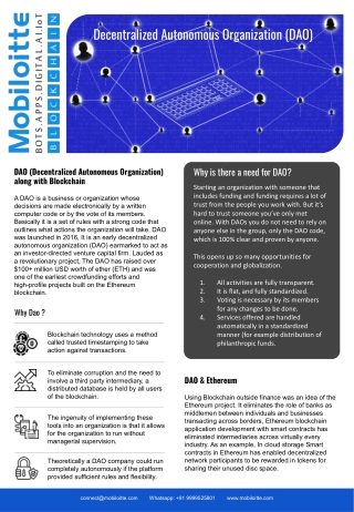 Decentralized autonomous-organization - Mobiloitte