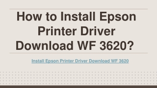Install Epson Printer Driver Download WF 3620