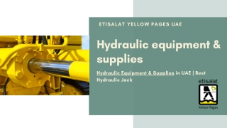 Hydraulic Equipment & Supplies in UAE | Best Hydraulic Jack